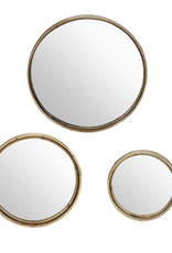 Medium Round Wall Mirror with Rattan 16"