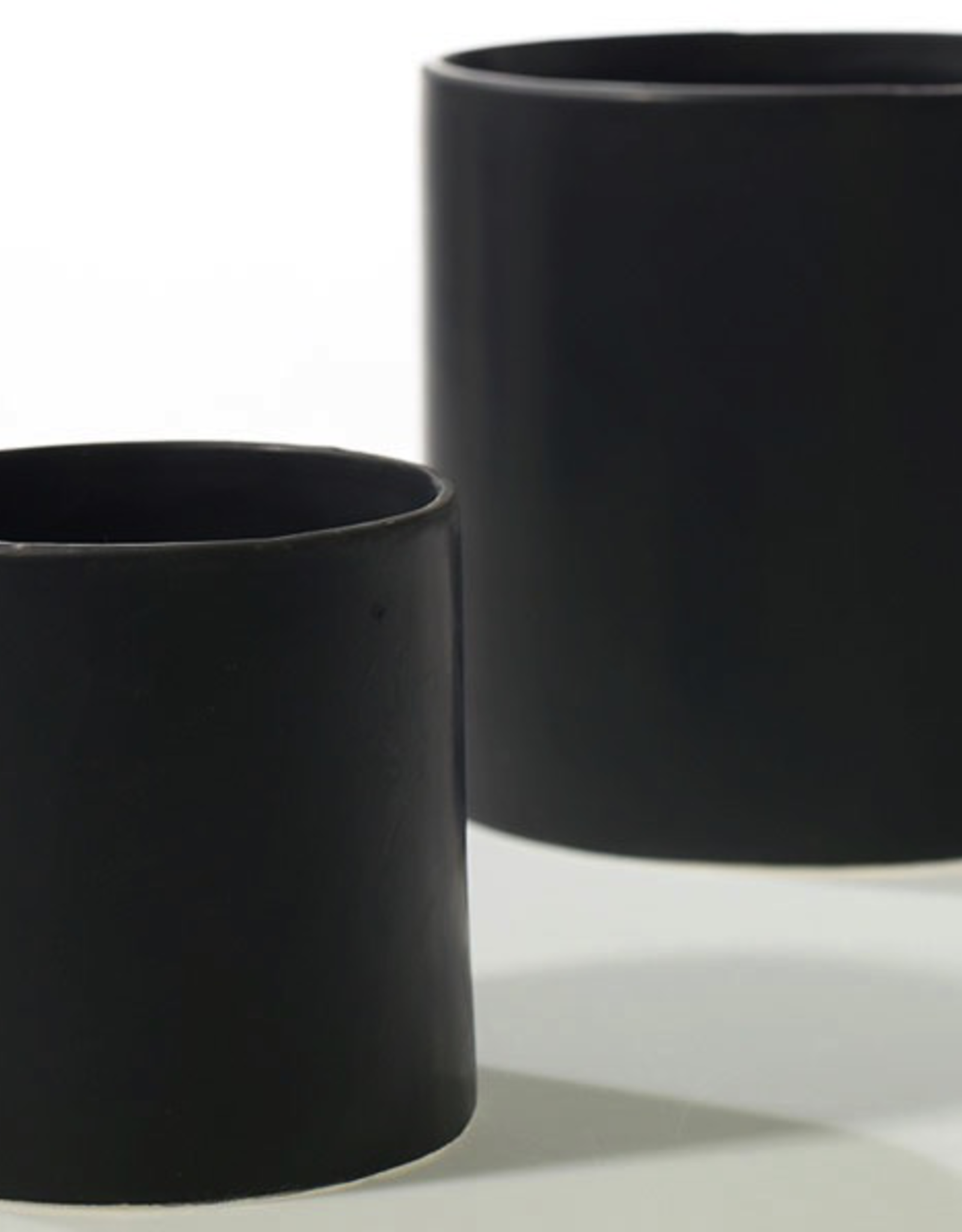 Large Black Cercle Pot D6.5" H6.25"
