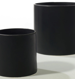 Large Black Cercle Pot D6.5" H6.25"