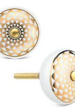 Gold & White Kaleidoscope Knob