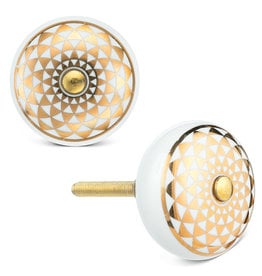 Gold & White Kaleidoscope Knob