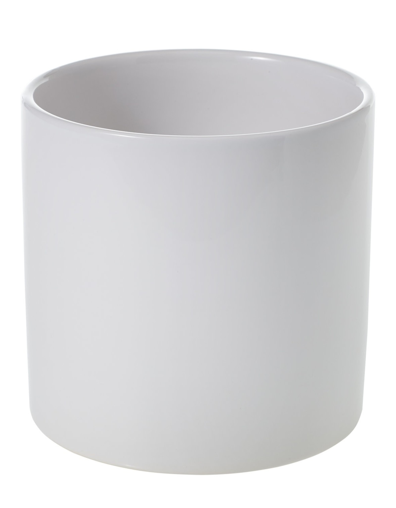 Large Matte White Cercle Pot D6.5” H6.25”