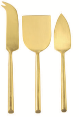 Matte Gold Cheese Knives - Set of 3