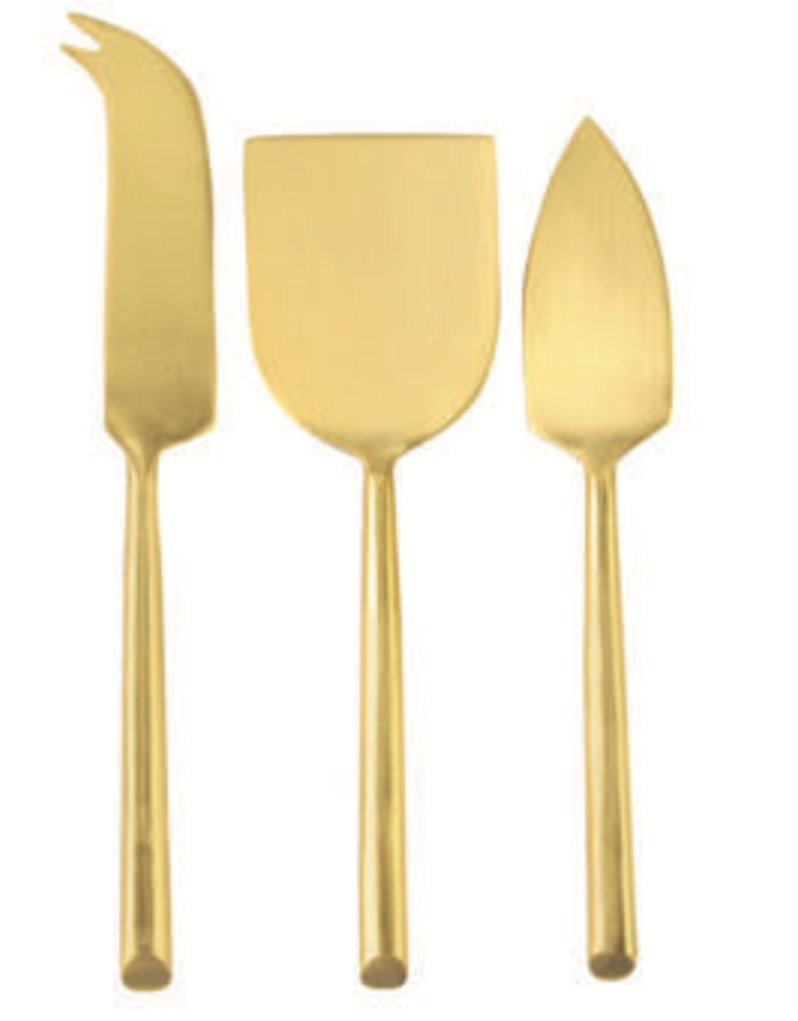 Cheese Knives, Matte Gold, Set of 3