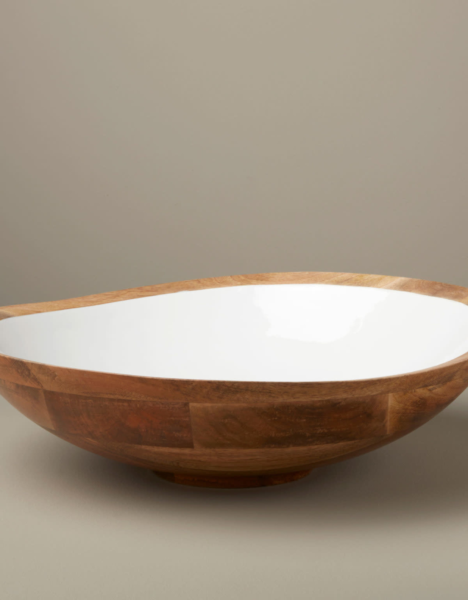 XLarge Madras Wood and Enamel Bowl D17” H5”