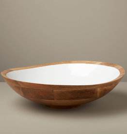 XLarge Madras Wood and Enamel Bowl D17” H5”