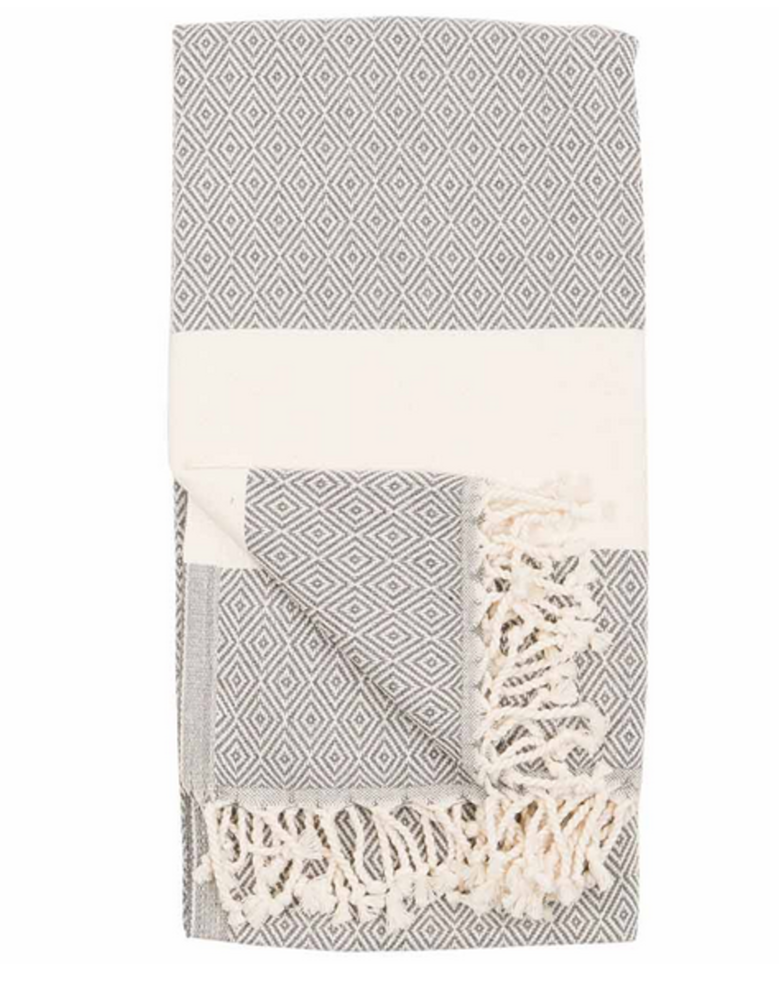 Slate Diamond Pattern Turkish Towel