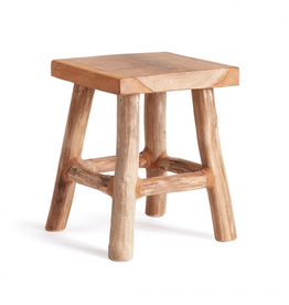 Medium Ewan Teak Stool 6.75 x 6.75 x 8"