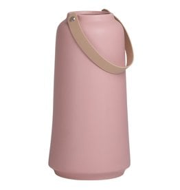Lido Matte Pink Ceramic Vase with Handle H11"