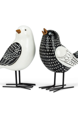 Black and White Bird Figurine 6.5” 2 Assorted