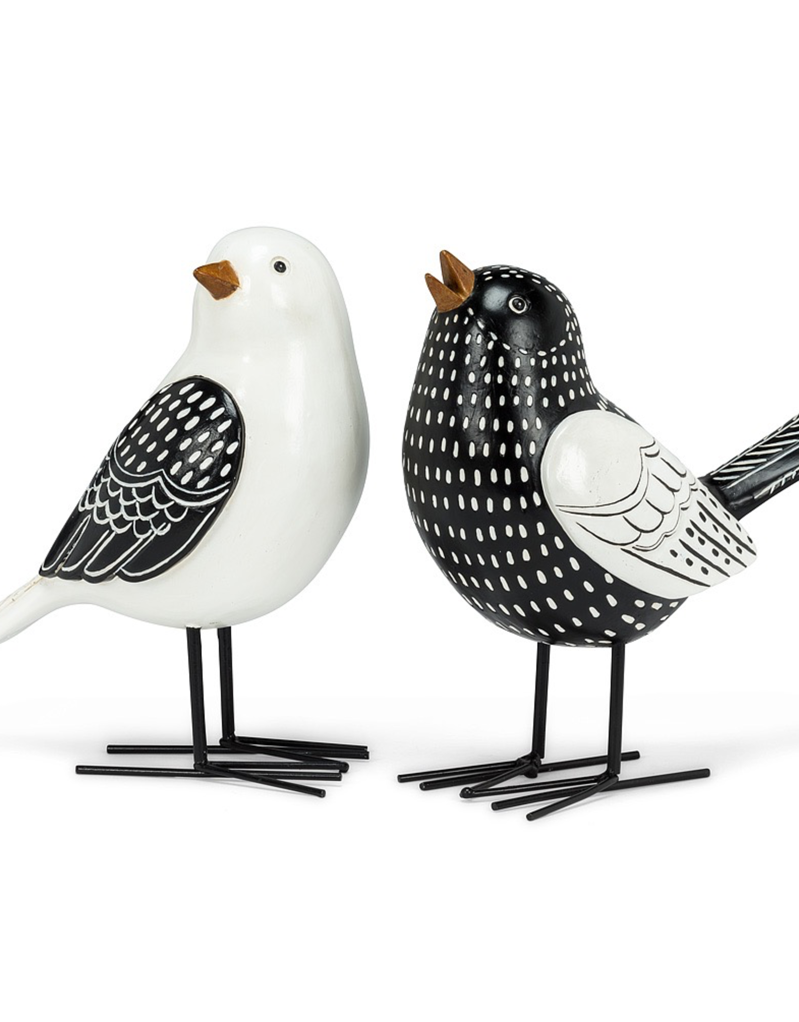 Black and White Bird Figurine 6.5” 2 Assorted