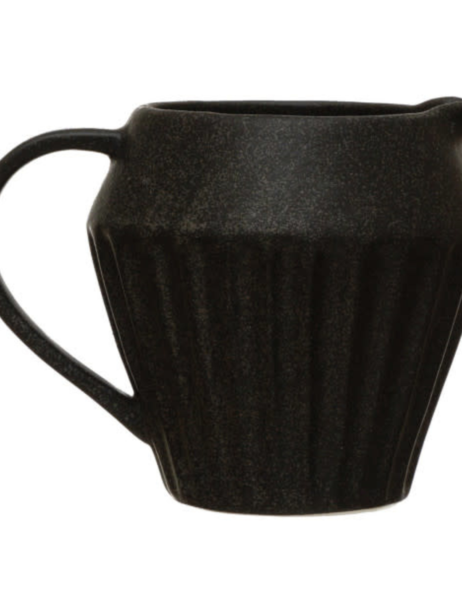 Matte Black Stoneware Pitcher L5.75" W4.75" H4.5"