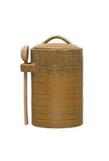 Stoneware Canister with Spoon