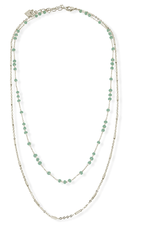 Turquoise Silver Bailey Double Layered Necklace