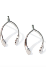 Sterling Silver Wishbone Stud Earring 17mm long