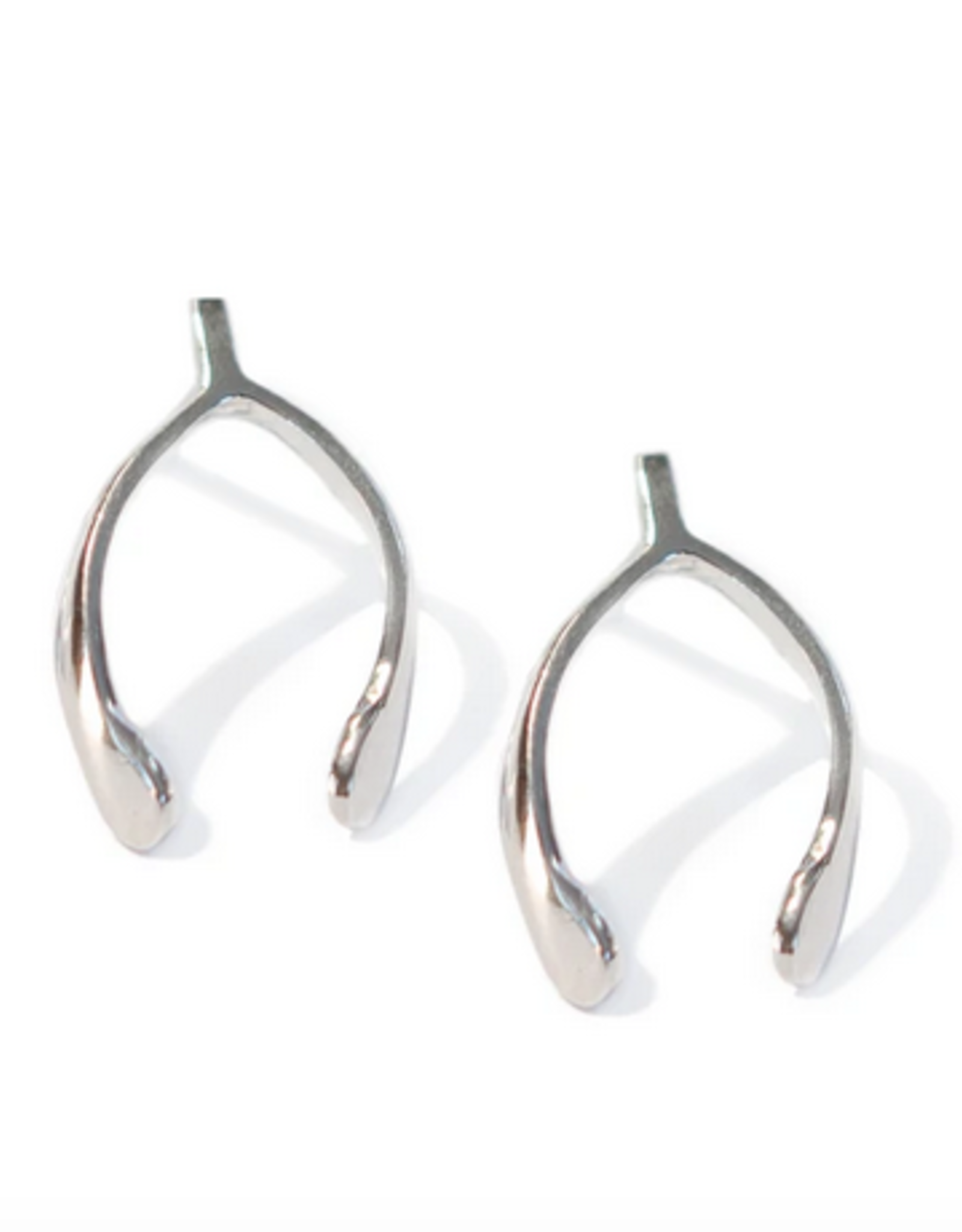 Sterling Silver Wishbone Stud Earring 17mm long