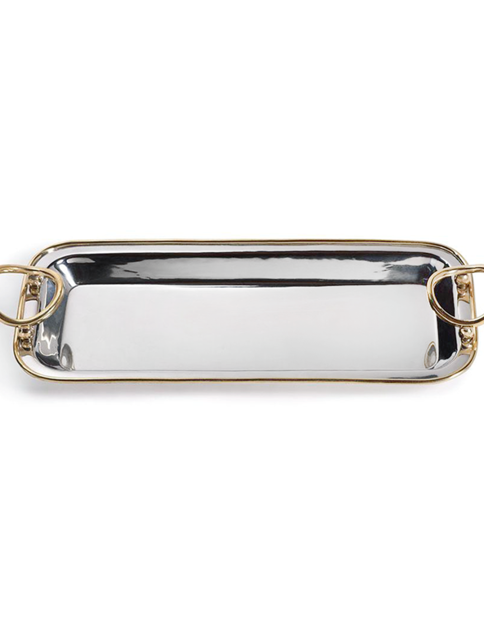 Polished Nickel & Gold Tray L11.5” W5”