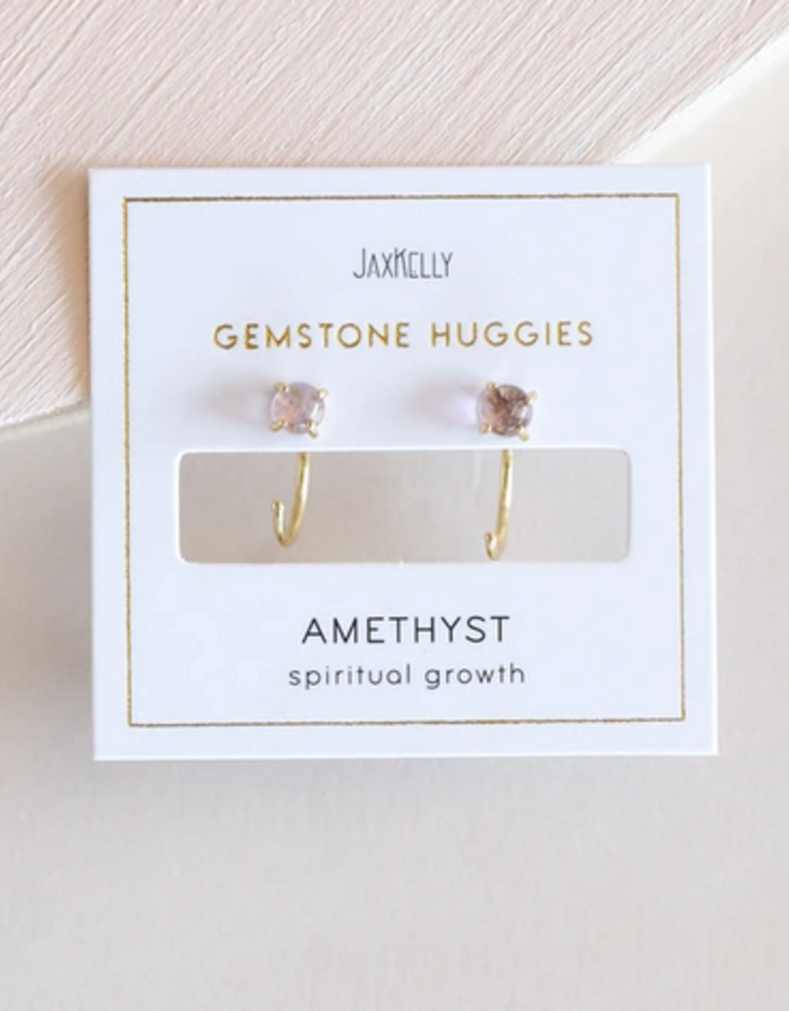 Huggie Earrings - Amethyst