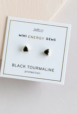Mini Energy Gem Earrings - Black Tourmaline