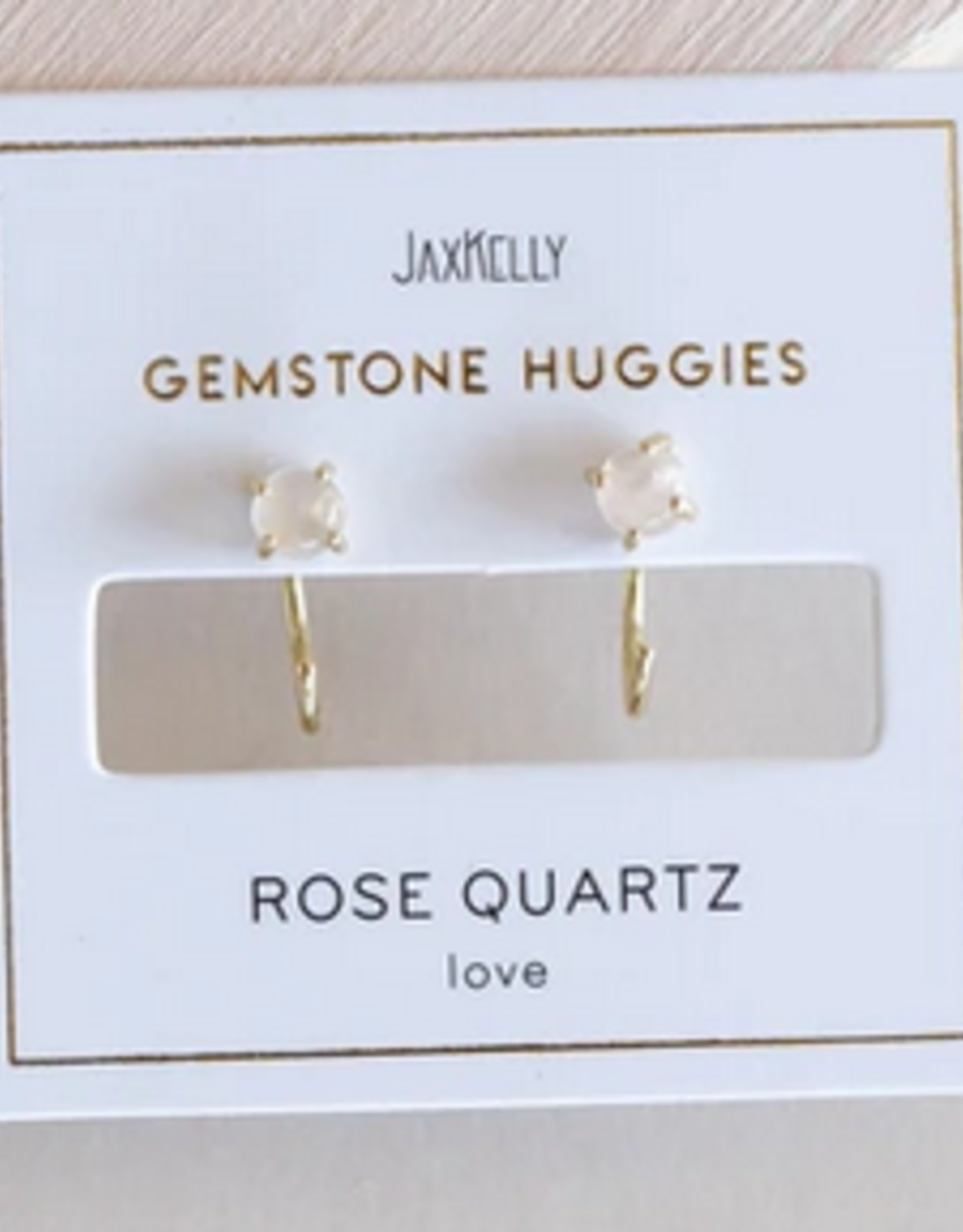 Huggie Earrings - Rose Quartz