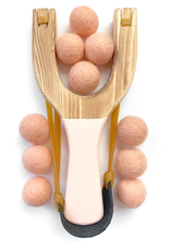 Peach Wood Slingshot with Peach Felt Balls