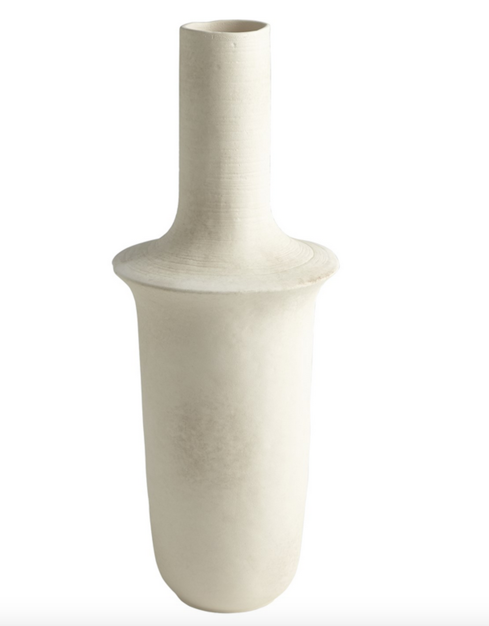 Tall Fladis Vase-Matte Cream Marble  H 20"  D 7.5"