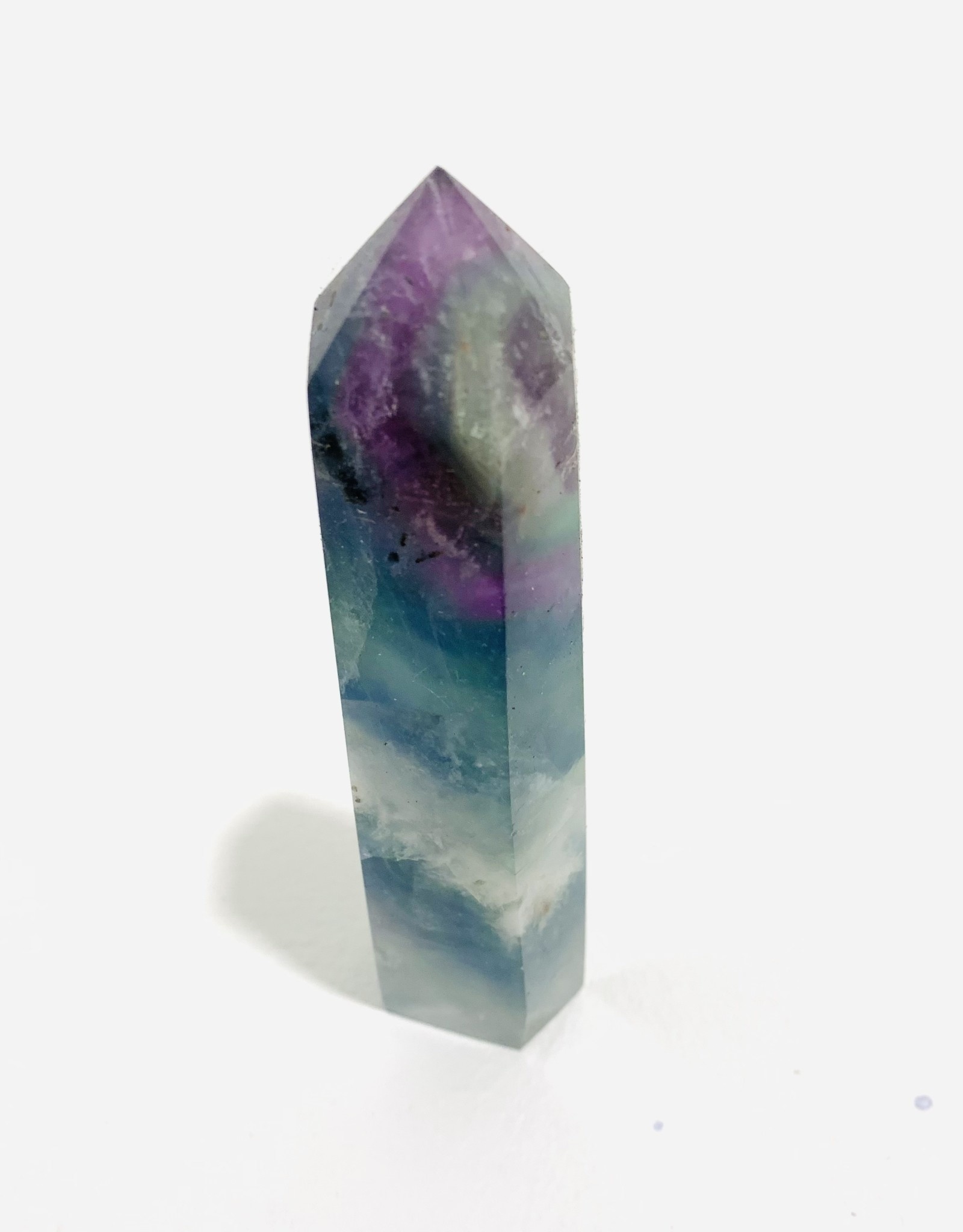 Rainbow Flourite Quartz Point H3-4"