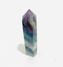 Rainbow Flourite Quartz Point H3-4"