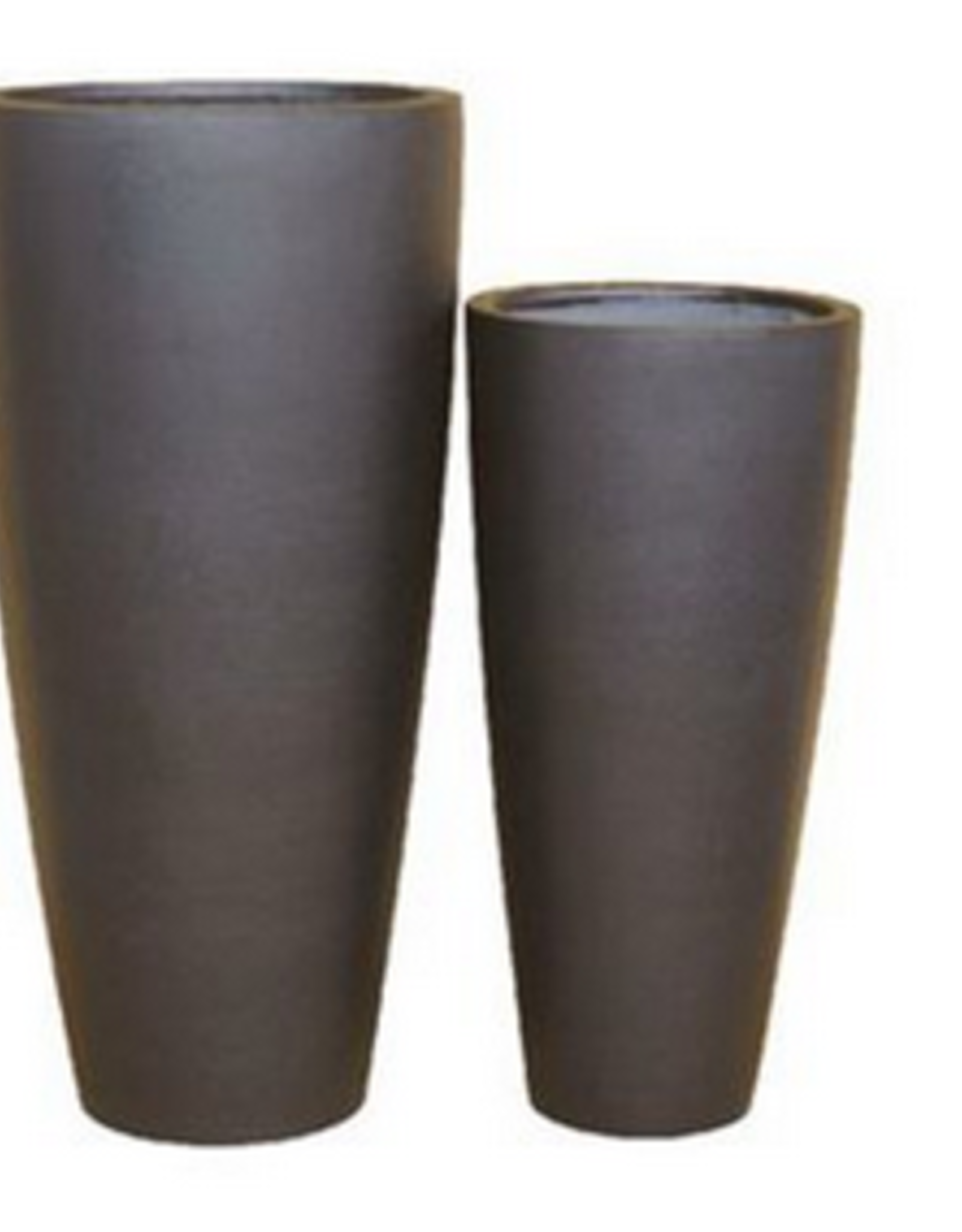 Small Black Ficonstone Conical Planter H31.5" D14.5"