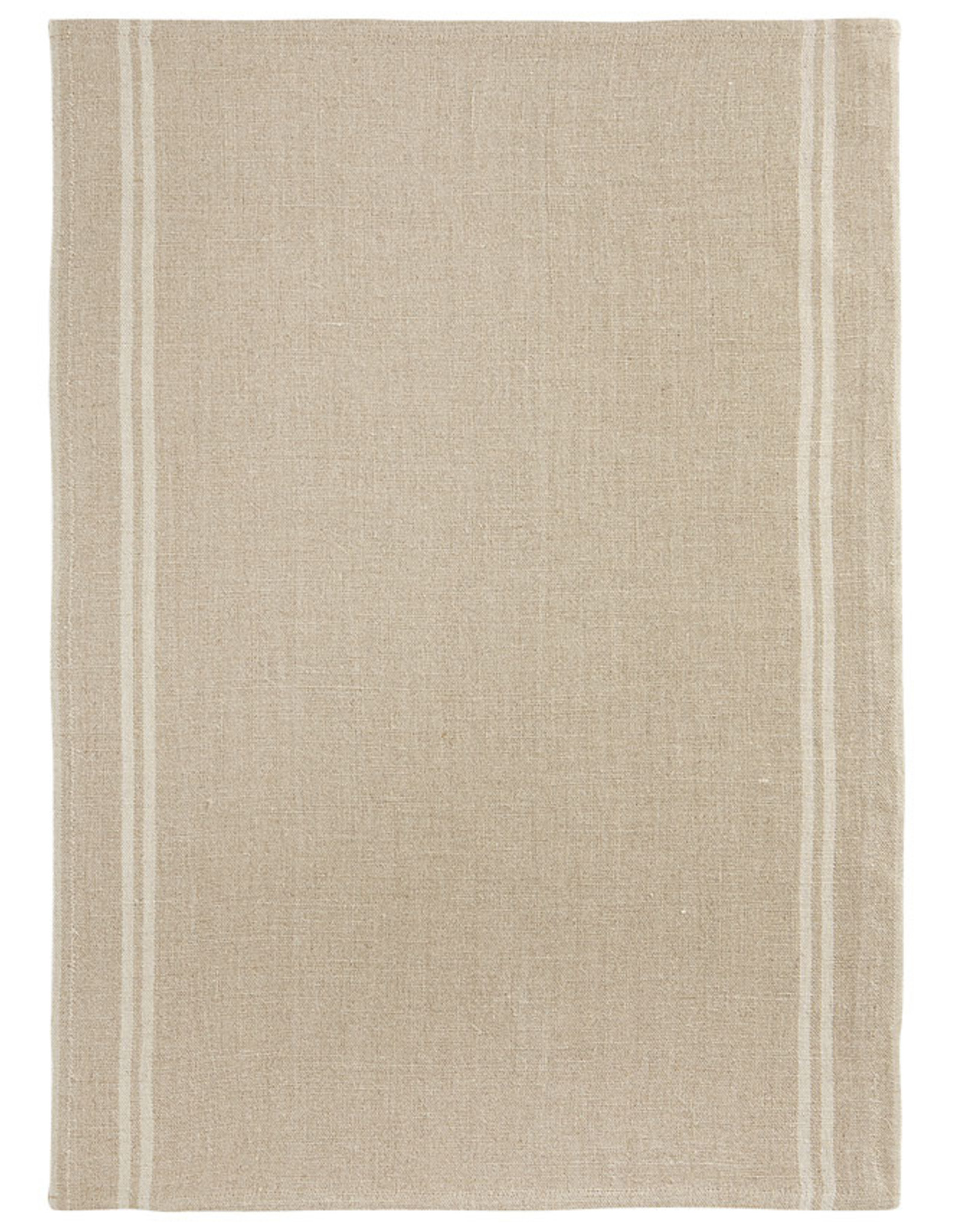 Country Natural with White Stripe Washed Linen Tea Towel