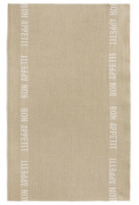 BON APPETIT Natural with White Letters Linen Tea Towel