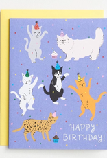 Cat Birthday Party Card