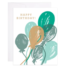 Birthday Balloons (Green) Card