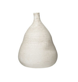Large Distressed Cream Glaze Vase D9.75" H 14.25"
