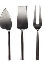 Matte Black Finish Cheese Knives Set  6.5" 3 piece