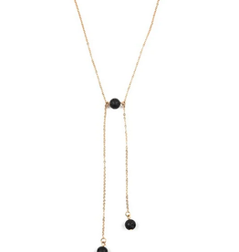 Black Lava Edgy Gold Coloured Chain Necklace