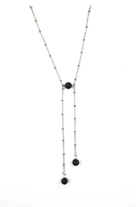 Black Lava Edgy Stainless Steel Ball Chain Necklace