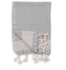 Light Grey Textured Turkish Hand Towel