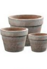 Large Classic Banded Terracotta Pot D15.3" H13"