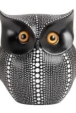 Black Dotted Horned Owl Sculpture H6"