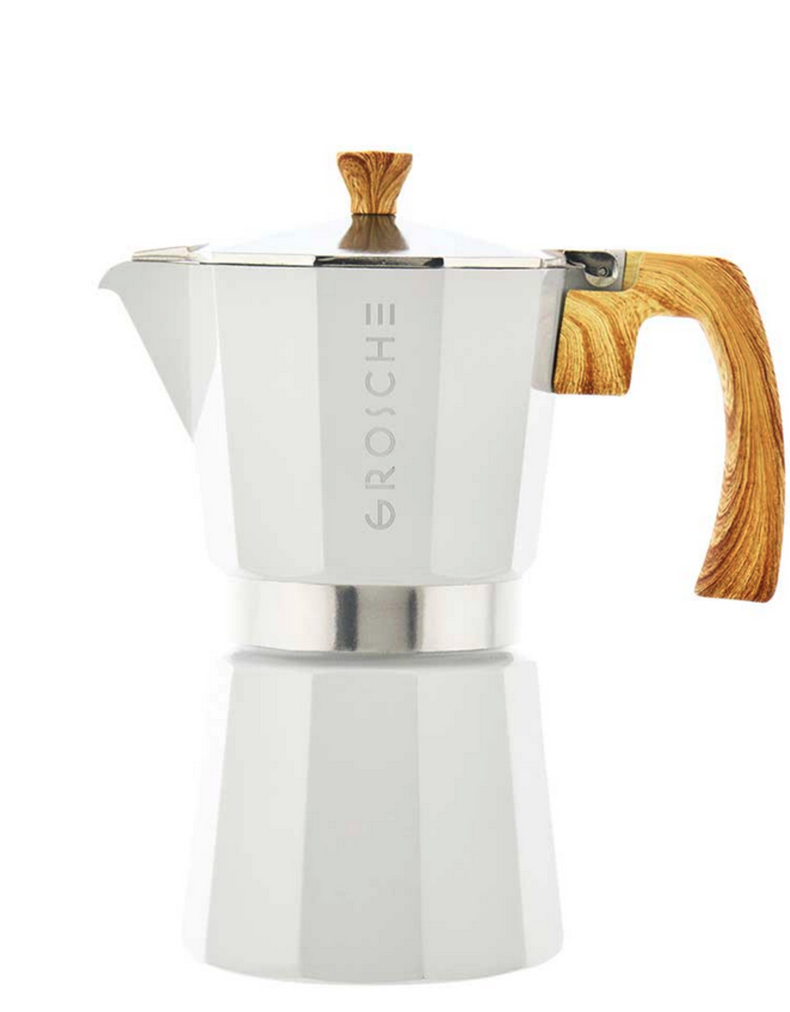 White Milano Stovetop Espresso Coffee Maker 6 cup