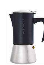 Gunmetal Milano Steel Stovetop Espresso Coffee Maker 6 cup