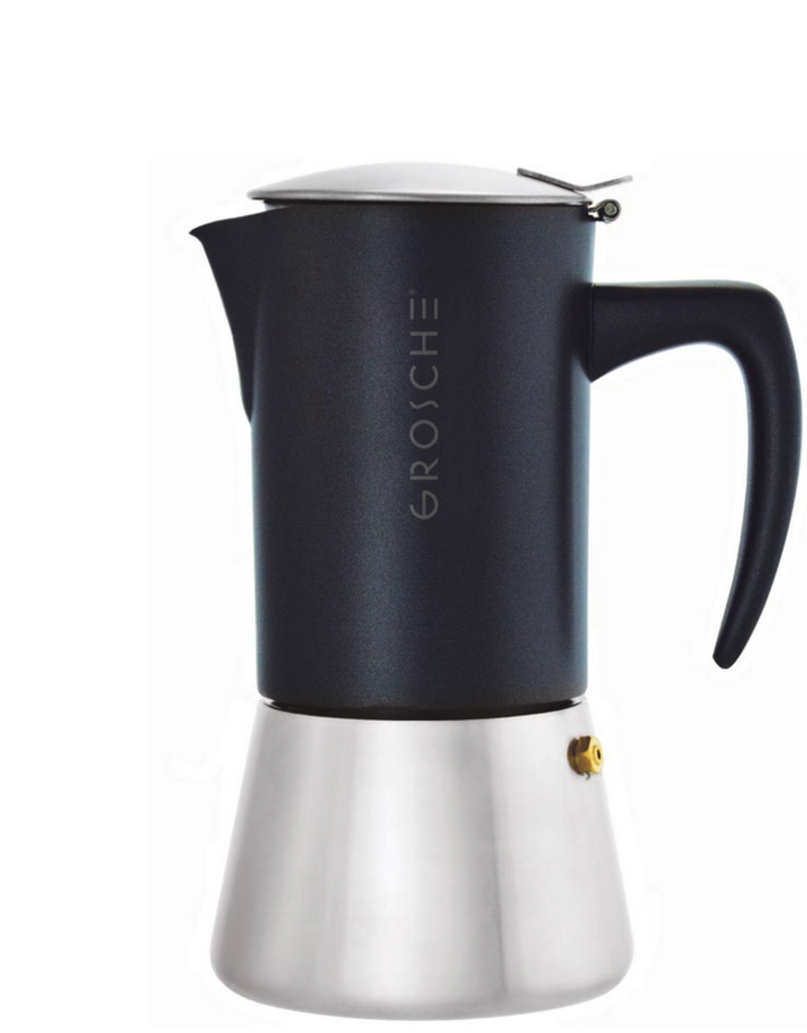 Gunmetal Milano Steel Stovetop Espresso Coffee Maker 6 cup