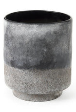 Large Squally Ombre Textured Vase Black/Brown D8" H8.6"