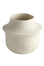Low Fladis Vase Matte Cream Marble H8"