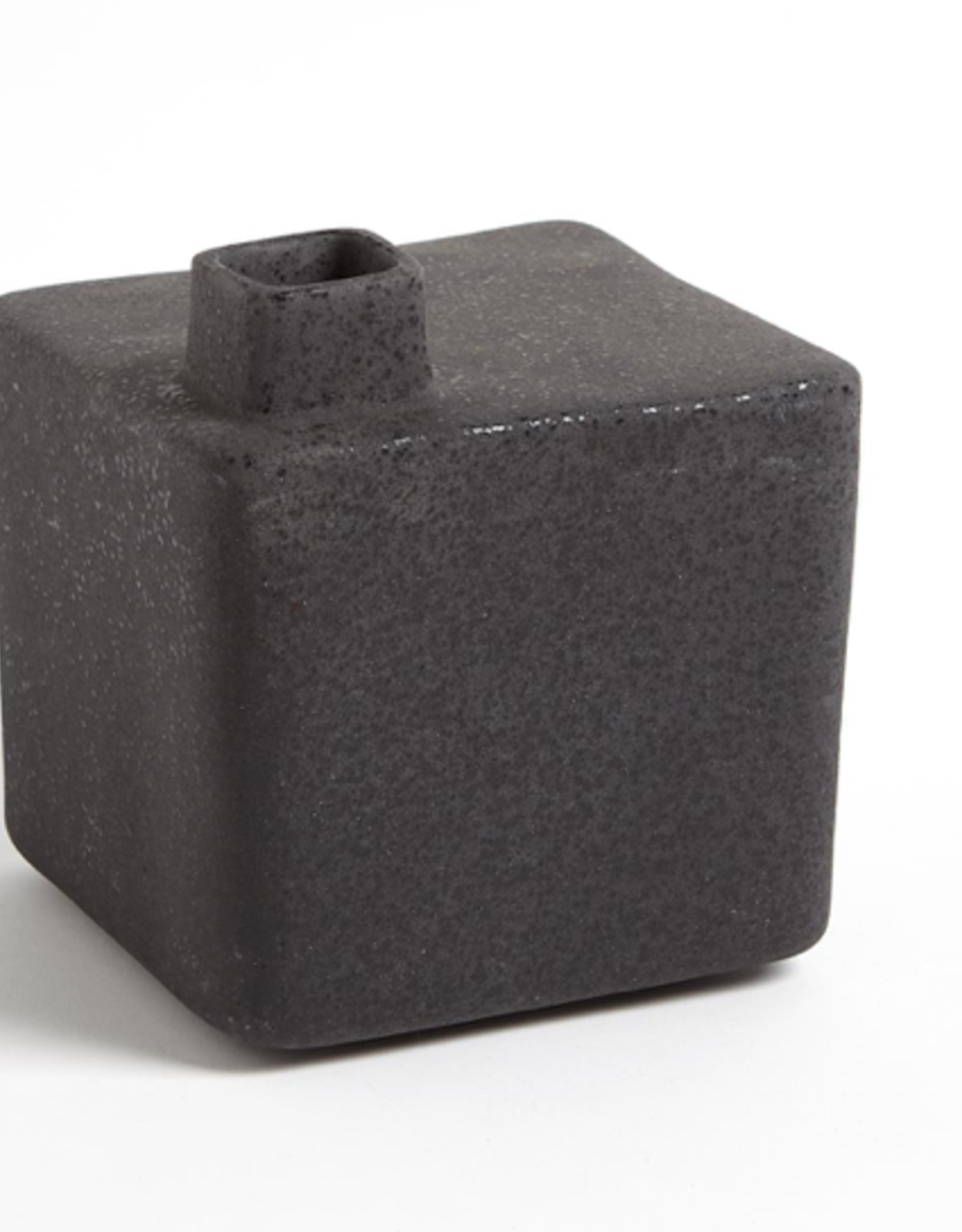 Medium Black Square Chimney Vase H6.25"