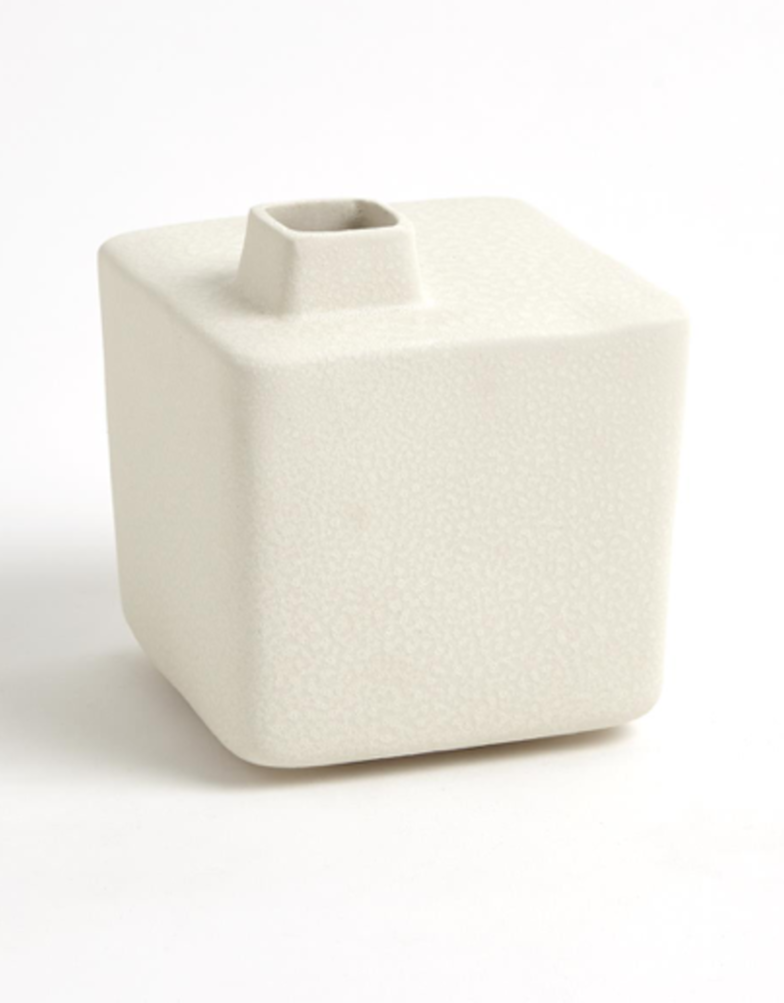 Small White Square Chimney Vase H5.75"