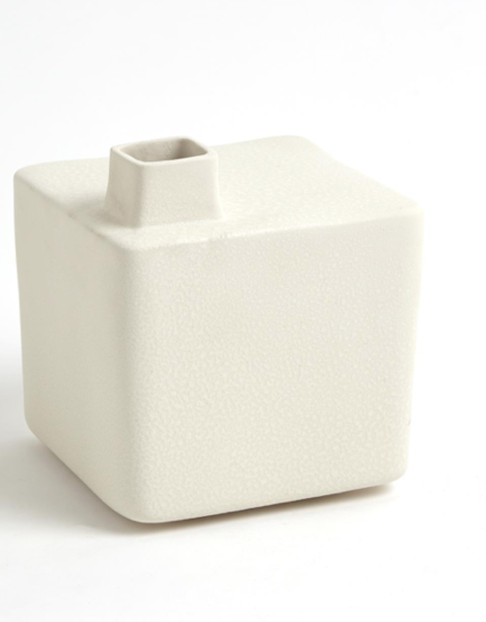 Medium White Square Chimney Vase H6.25"