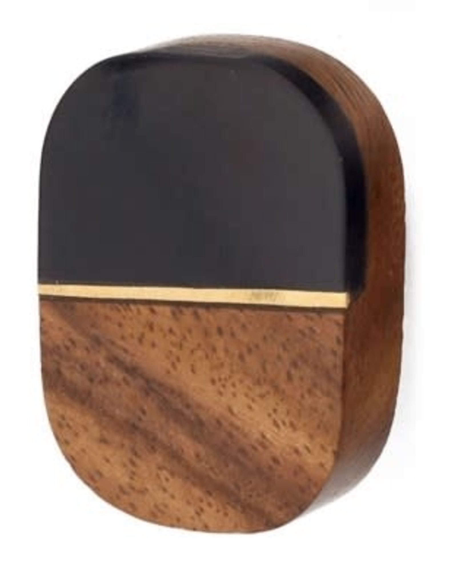 Brown / Black Oval Knob with Gold Line