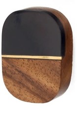 Brown / Black Oval Knob with Gold Line